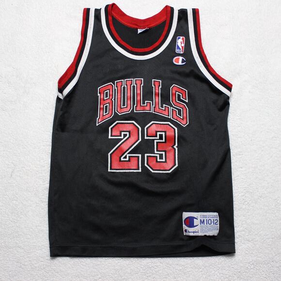 Vintage Champion Michael Jordan Chicago Bulls Jersey Youth M 10-12 Black #23